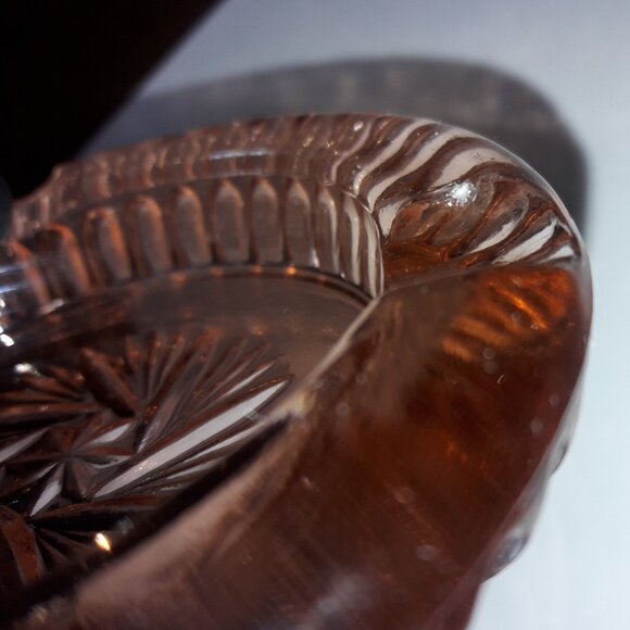 Pink Depression Glass Ashtray Round Flower Pinwheel Pattern 4 Cigarette Slots - Picture 7 of 7